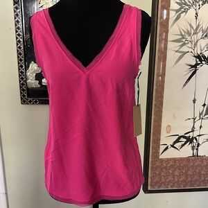 Halogen Hot Pink V-Neck Tank Top